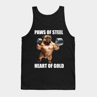 Fitness Gym Paws Of Steel Heart Of Gold Dog Lovers Funny Workout Tank Top